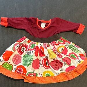 Colorful Apple Print Kids Dress